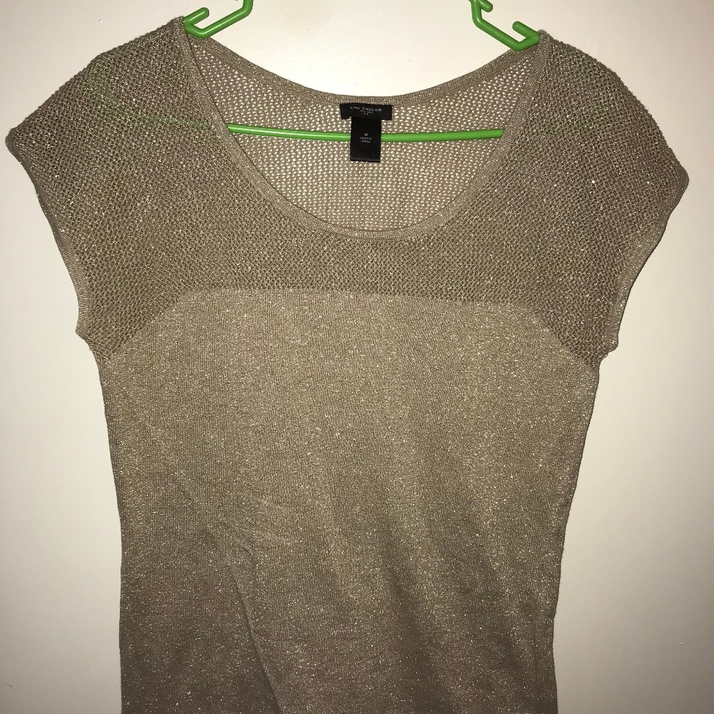 Ann Taylor gold metallic top